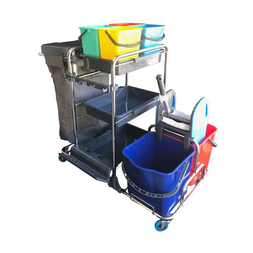 Profi reinigungswagen chrom - reinigungswagen,