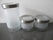 3x IKEA Droppar Aufbewahrungsglas Vorratsglas satiniert Glas mit Deckel 1L  0,5L