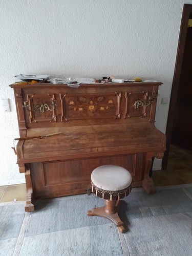 Antikes klavier wurzelholz - antikes,