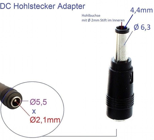 3mm stecker auf 5 - 6,3mm, x4,4