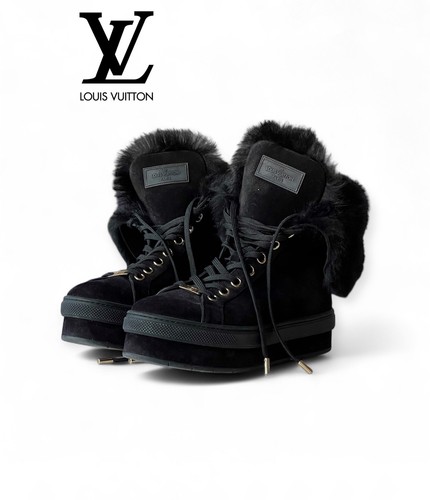 Louis vuitton black suede fur - louis,
