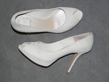 Original Dior Schlangeleder Peep Tue Pumps weiß NP 1.200€  Schuhe Gr. 41 TOP!