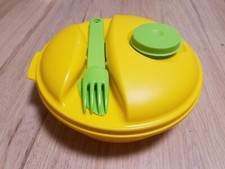 Tupperware To Go Salat & Go 1,5L Gelb/Grün A157 Clarissa mit Besteck Picknick