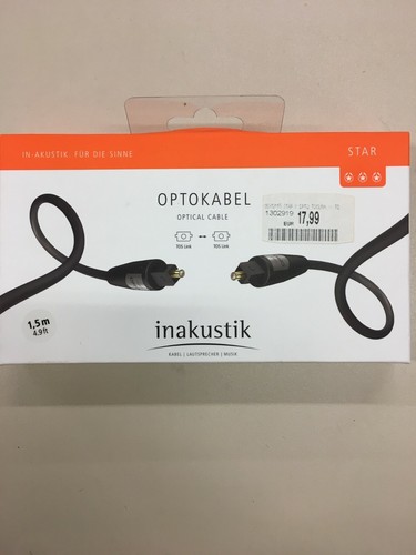 Inakustik optokabel 5m - optokabel, 1,5m