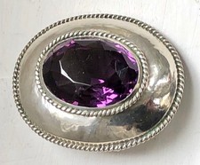 ART Deco-Brosche, Silber mit Amethyst