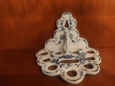 Wandhalter Küchenutensilien Aufhänger Porzellan Zwiebelmuster blau antik um 1890