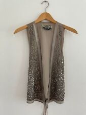 Closed Weste Seide Gr. M dt. Gr. 38 Glitzer Steine grau 