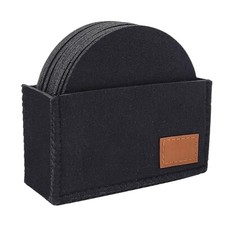 Filz Untersetzer rund für Gläser 12er Set,  Glasuntersetzer in schwarz 3mm