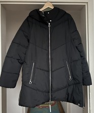 Street One Damen Mantel Jacke Winterjacke lang Größe 44 Schwarz mit Kapuze