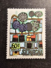 Briefmarke Senegal Gemälde