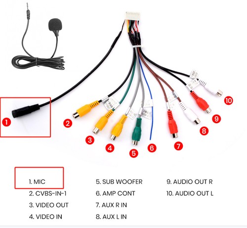 20pin rca kabel externes - +,