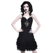 Killstar Gothic Goth Victorian Vintage Minikleid Tournürenkleid Vivienne Schwarz