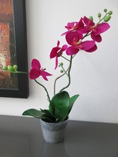 IKEA FEJKA Topfpflanze Kunstblume Blume künstlich Orchidee rot 2 Blüten Stengel