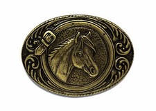 Gürtelschließe Gürtelschnalle Schnalle Buckle Pferd messing für 4cm breiten Gürt