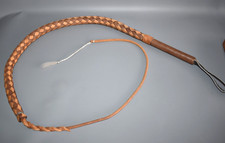 Alte Peitsche Lederpeitsche Leder geflochten 140 cm Fach #D2