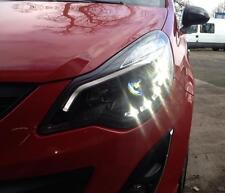Scheinwerfer Set schwarz für Opel Corsa D 11+ Facelift Lightbar Led Tagfahrlicht