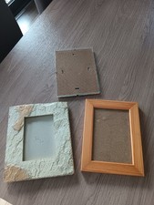  3 Bilderrahmen 16x19 cm, weiss/golden, 14x19 cm Holzrahmen, 13x18 cm Glasrahm.