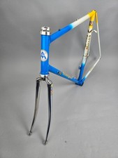 Rahmen Set Cicli Mondonico Columbus SL Stahlrahmen 59 cm frame vintage Blau Gelb