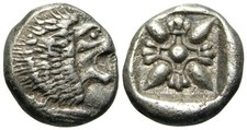 Ionia, Milet um 520-470 v. Chr., AR-Obol (1,15 g; 9,4 mm), Löwe