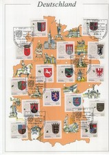 Deutschland Wappen der Bundesländer Ausgabe Thüringen Sonderstempel Erfurt