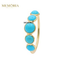 18k Gelbgold Türkis Halbe