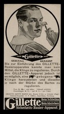 Alte Werbung Reklame 1914 (2) Gillette-Klinge Sicherheits-Rasier-Apparat