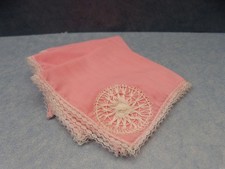 27826. Taschentuch Taschentücher 3 Stück  rosa mit Spitze und Sonne