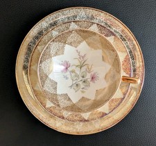 1934 Winterling Sammeltasse Sammelgedeck Gold Blumen Rosa Rot Grün Gelb Blau Tee