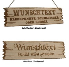 Wunschtext Western 3D Schild