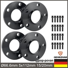 SPURPLATTEN SPURVERBREITERUNG FÜR AUDI Ø66.6mm VA 30mm HA 40mm 5X112MM SCHWARZ