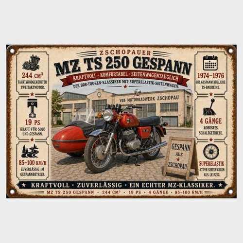 Blechschild 250 gespann - blechschild, ts