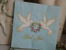 10 Servietten God Jul Tauben