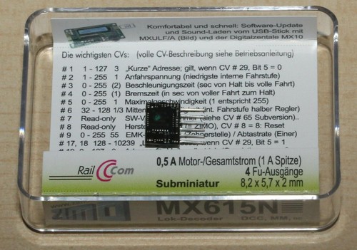 Zimo dcc decoder mx615n mit - dcc-decoder,