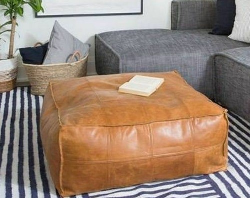 Marokkanischer lederpouf - marokkanischer,