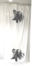 Vorhang Weiß mit 2 schwarzen Elefanten 268 Länge x 145 cm Breite ?