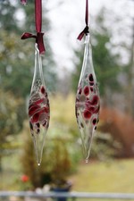 2 x Deko Glaskugel Oliven