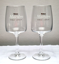 2  Mahou Maestra Doble Lupulo Biergläser  Glas - 0,3 l - sehr selten