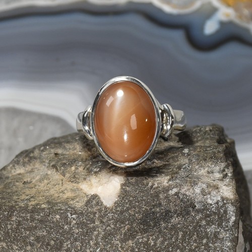 Aprikosen mondstein ring - aprikosen,