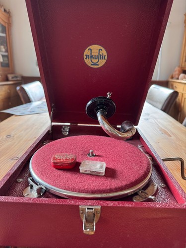 Grammophon antik reise koffer - grammophon,