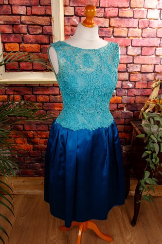 Vintage orig 50er kleid blau - vintage,