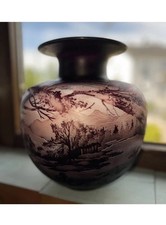 Überfangglas Vase Jugendstil