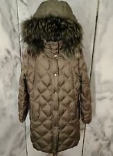 Basler Daunenmantel bronze braun Echtfell Kapuze Gr 42 TOP Zustand Jacket Coat