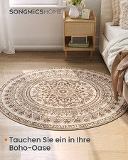 SONGMICS  Teppich rund,  Wohnzimmerteppich, rutschfester Teppich, flauschig