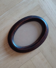 Bilderrahmen oval braun Holz