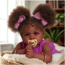 JIZHI Reborn-Babypuppen Afrikanisch 20 Zoll Lebensecht Mädchen Weicher Körper...