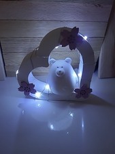  Deko   Glücksbär Herz mit Licht