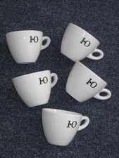 5 Kaffeetassen, IO, Walküre Bayreuth, weiß