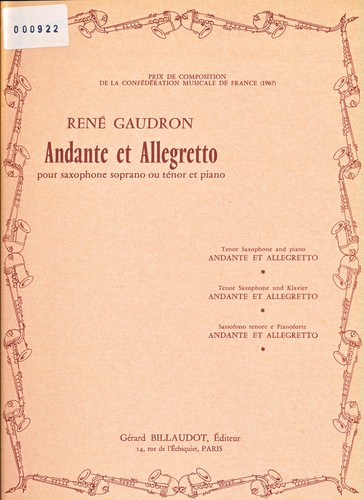René gaudron andante et - rené,