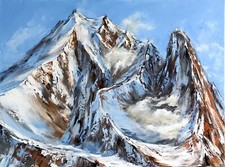 Ölbild 60x80x2 cm Berge