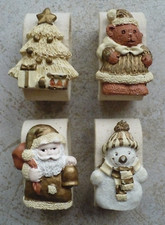 Serviettenringe Weihnachtsmotive, Serviettenhalter oval, 4 Stück, 4,5 x 2,5 cm